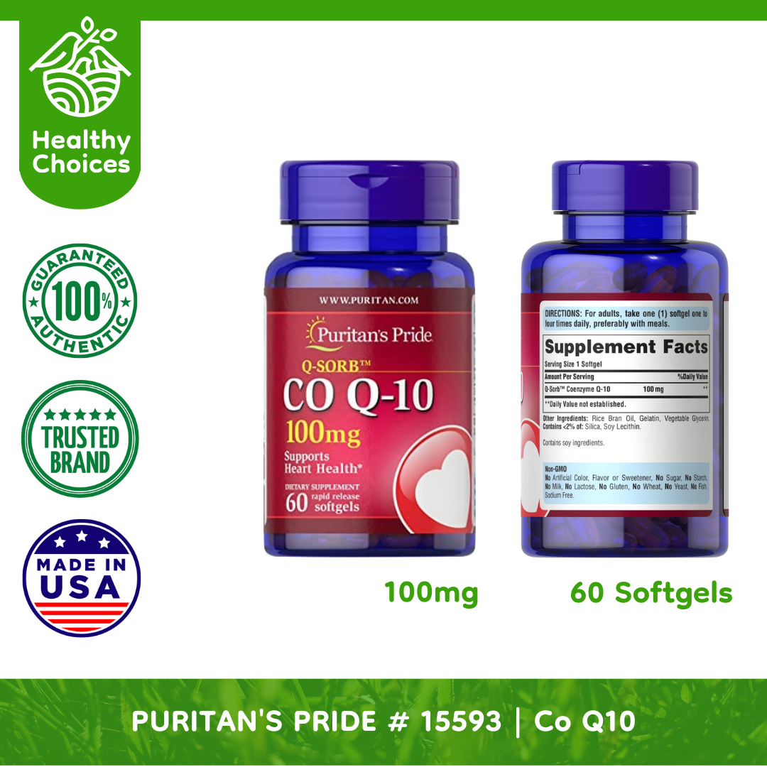 PURITAN'S PRIDE #15593 | EXPIRY: 8/2025 | Co Q-10 QSorb 100mg, 60 Softgels