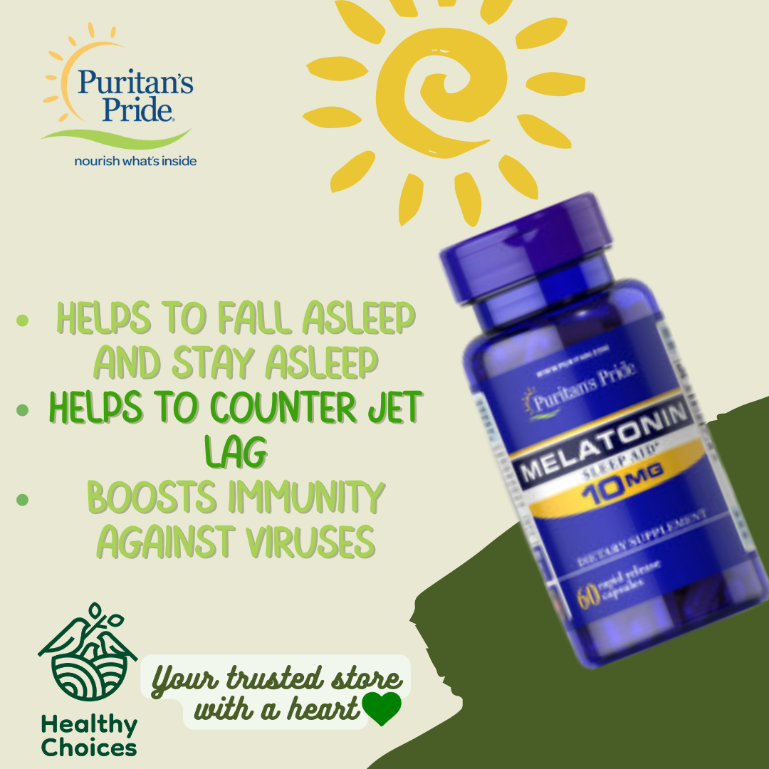 PURITAN'S PRIDE #19491#5 | EXPIRY: 11/2024 | BUY 5 PCS - Melatonin 10mg, 60 capsules