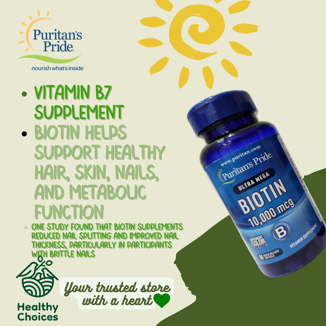 Puritan's Pride #51464#5 | Expiry: 4/2026 | BUY 5 PCS - Biotin 10,000 mcg, 100 Softgels