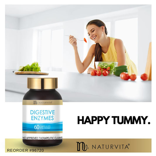 NATURVITA #96720 | EXPIRY: 4/2025 | Digestive Enzymes, 60 Capsules