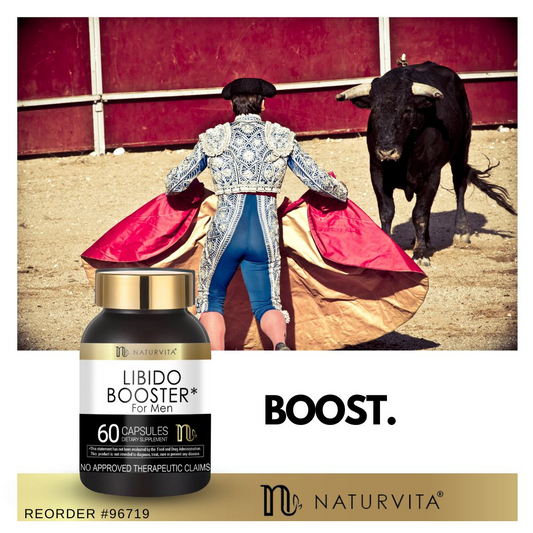 NATURVITA #96719 | EXPIRY: 11/2025 | Libido Booster for Men, 60 Capsules | Extra Strength Complex with Saw Palmetto Ginseng, Arginine Libido Enhancing Vitamin Supplement | Horny Goat Weed - 60 Count